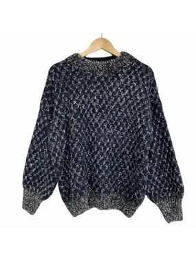NWOT RAGA Sweater Navy Silver Eyelash Size Small Party Holiday Bohemian Dressy